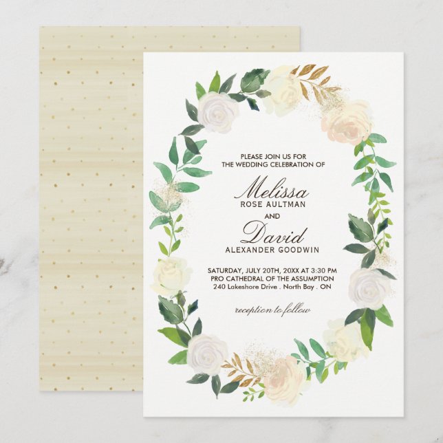Romantische Einladungen für Hochzeiten in Holz (Vorne/Hinten)