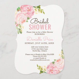 Romantische Einladungen zu Pink Peony Bridal