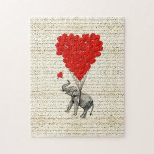 Romantische Elefant- u. Herzballone
