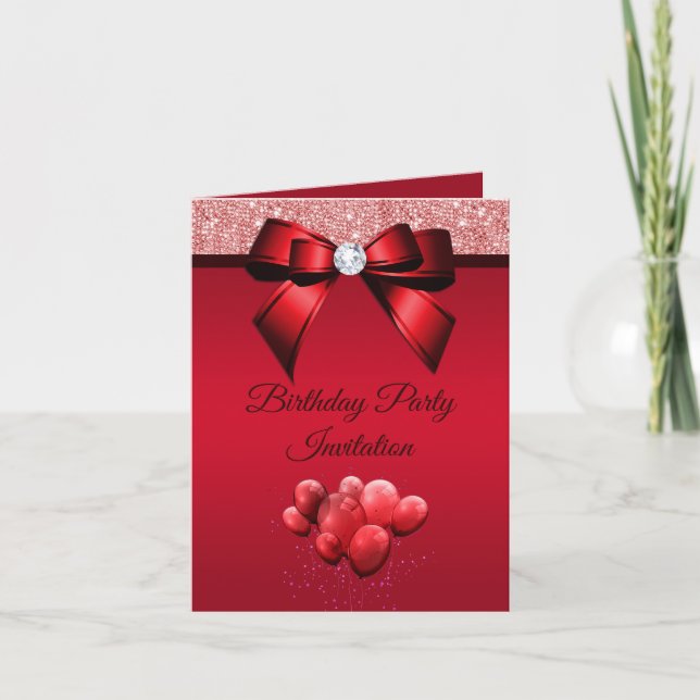 Romantische Elegance Geburtstagsparty Einladung (Vorderseite)