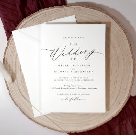 Romantische Elegant Delikate Kalligraphie Hochzeit Einladung