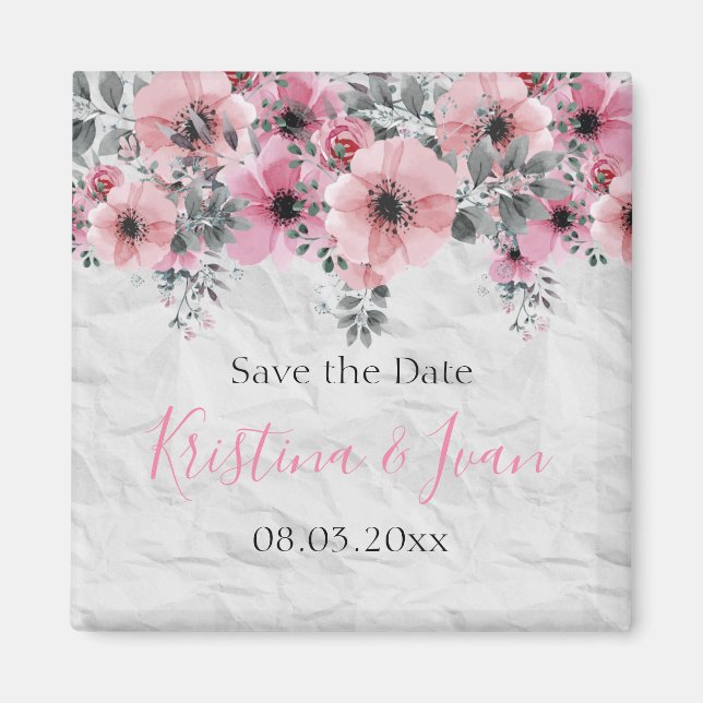 Romantische Elegante Antike Hochzeit der Flora Magnet (Vorne)