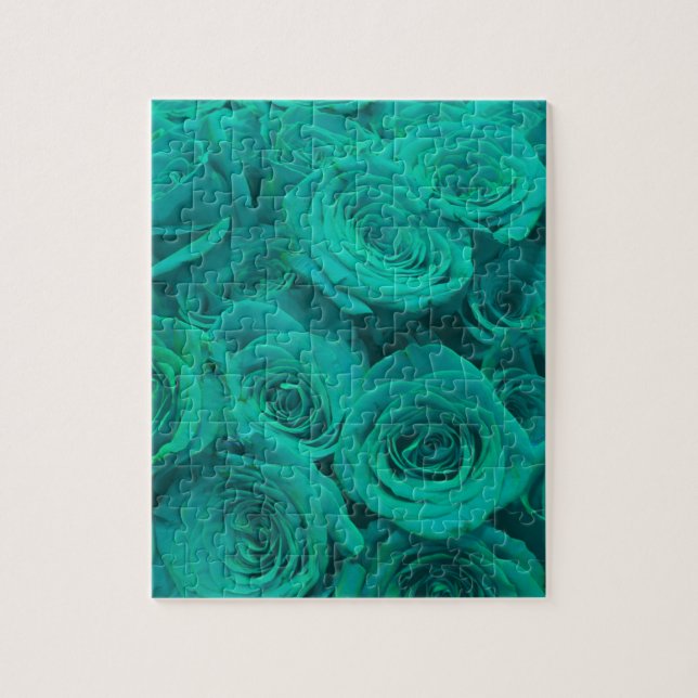 Romantische elegante aquamarine - grüne Rose (Vertikal)