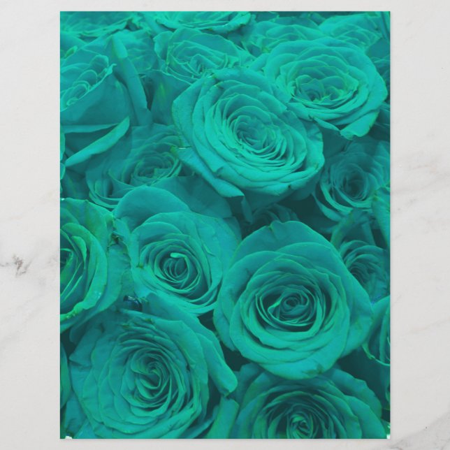 Romantische elegante aquamarine - grüne Rose (Vorderseite)