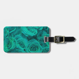 Romantische elegante aquamarine - grüne Rose Gepäckanhänger