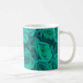 Romantische elegante aquamarine - grüne Rose Kaffeetasse