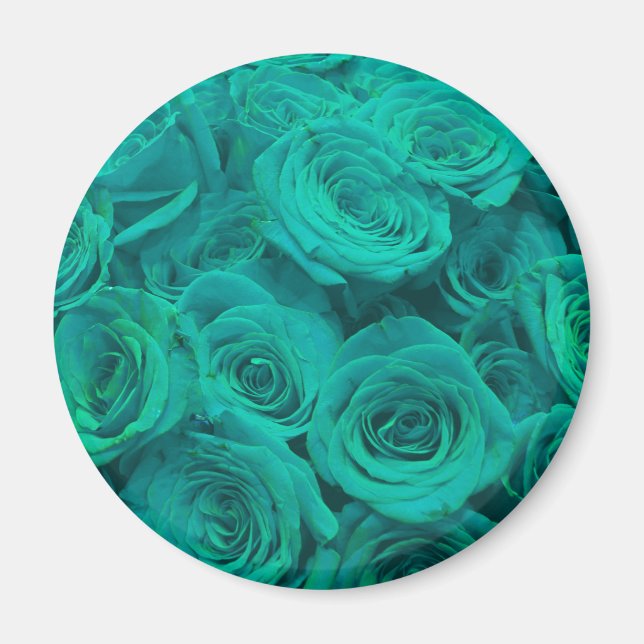 Romantische elegante aquamarine - grüne Rose Magnet (Vorne)