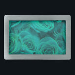 Romantische elegante aquamarine - grüne Rose Rechteckige Gürtelschnalle<br><div class="desc">Romantische elegante,  aquamarin grüne aquamarine Rose - schönes blumengeschmücktes Foto.</div>