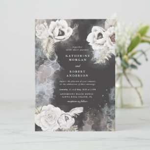 Romantische elegante Blumen-Hochzeitseinladung Einladung