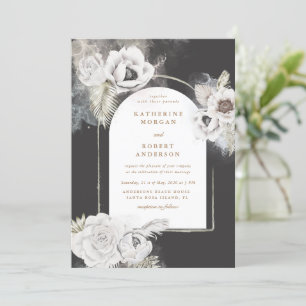 Romantische elegante Blumen-Hochzeitseinladung Einladung