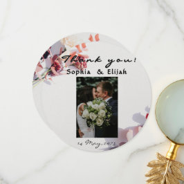 Romantische Elegante Blumenhochzeit Dankeschön Kar Dankeskarte