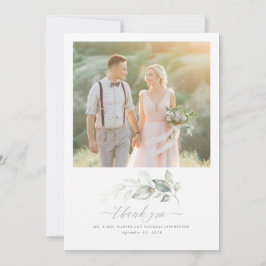 Romantische Elegante Grüne Hochzeit Danke Foto
