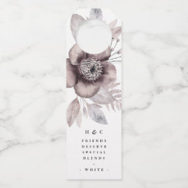 Romantische Elegante Hochzeit der Wasserfarben Flaschenanhänger
