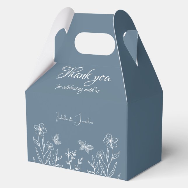 Romantische, elegante Hochzeit mit blühenden Blume Geschenkschachtel (Vorderseite)