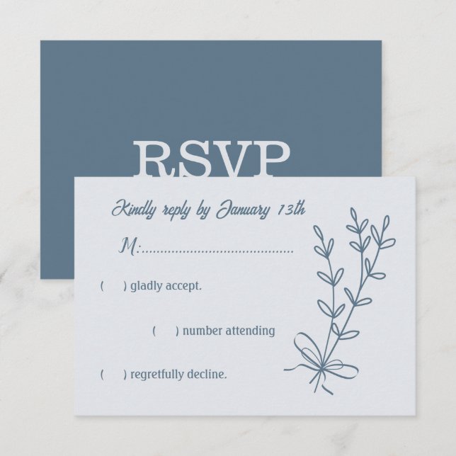 Romantische, elegante Hochzeit mit blühenden Blume RSVP Karte (Vorne/Hinten)