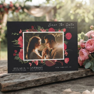 Romantische elegante Hochzeit - Termin vormerken Einladung