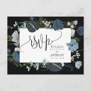 Romantische elegante Hochzeits-Antwortkarte Postkarte