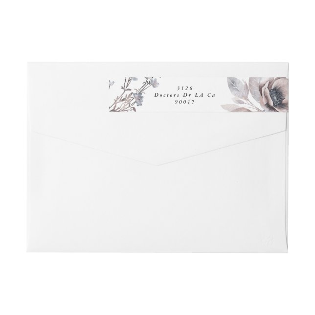 Romantische elegante Hochzeitsadresse Watercolor (Rückseite)