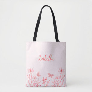 Romantische elegante korallenrosa Blüten  Tasche