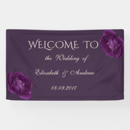 Romantische elegante Lila Rose Hochzeitsbanner Banner
