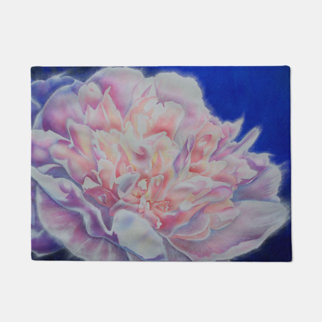 Romantische elegante rosa blaue Pastellfarben Fußmatte (Vorderseite)