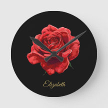 Romantische Elegante Rote Rose mit Golden Script-G