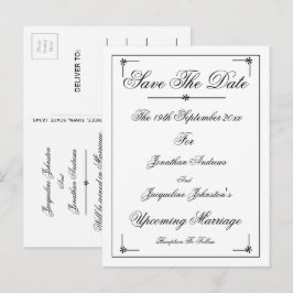Romantische Elegante Save the Date Einladung Postk