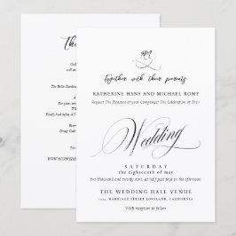 Romantische elegante Schrift Kalligrafie Hochzeit Einladung