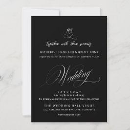 Romantische elegante Schrift Kalligrafie Hochzeit Einladung