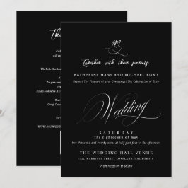 Romantische elegante Schrift Kalligrafie Hochzeit Einladung