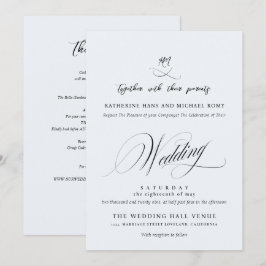 Romantische elegante Schrift Kalligrafie Hochzeit Einladung
