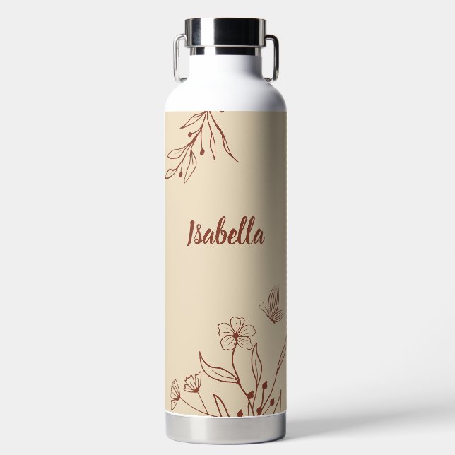 Romantische, elegante Terracotta Trinkflasche (Vorderseite)