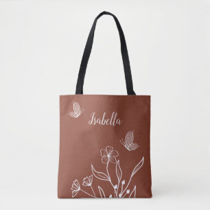 Romantische elegante Terrakotta Blumen Tasche