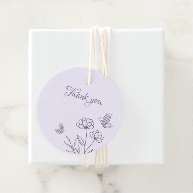 Romantische, elegante und blumengeschmückte Hochze Geschenkanhänger (Beispiel)
