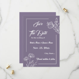 Romantische, elegante und blumengeschmückte Hochze Save The Date