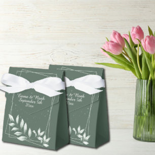 Romantische Elegante verblichene grüne Blätter Geschenkschachtel