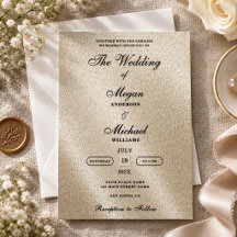 Romantische Elfenbein-Beige-Leinen-Motiv Hochzeit