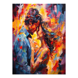 Romantische Embrace Expressionismus Abstrakte Lieb Fotodruck