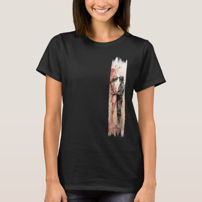 Romantische Embrace Pinselstrich T-Shirt (Vorderseite)