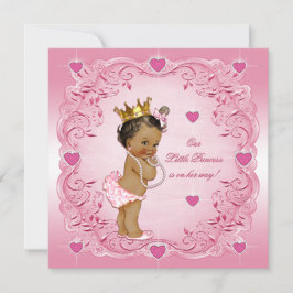 Romantische Ethnisch-Prinzessin-Liebe Herz-Babydus Einladung