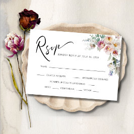 Romantische Eukalyptus Bouquets Wedding RSVP Karte