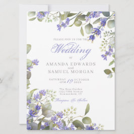 Romantische Eukalyptus & Lavender Wedding Einladun Einladung