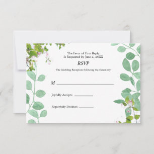 Romantische Eukalyptus Summer Wedding RSVP Card Karte