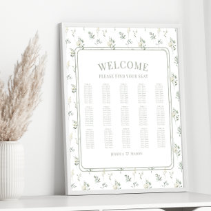 Romantische Eukalyptusgarten Hochzeitskarte Poster
