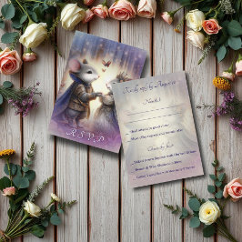 Romantische Fantasy Fairytale Hochzeit RSVP Karte