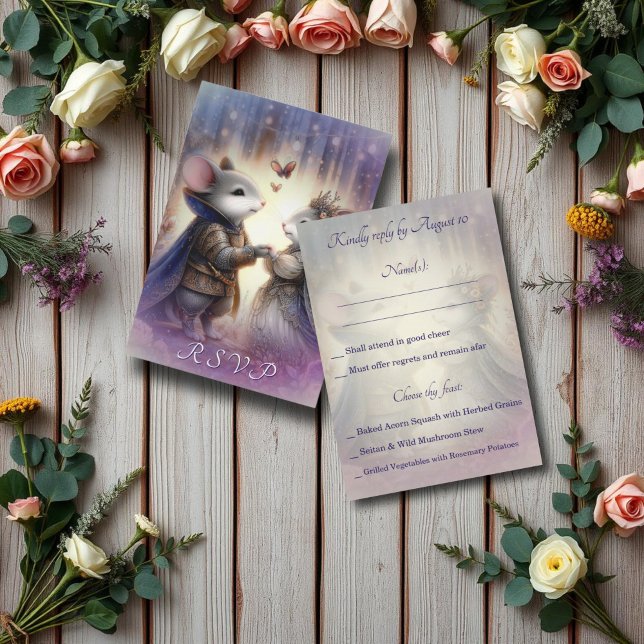 Romantische Fantasy Fairytale Hochzeit RSVP Karte (Von Creator hochgeladen)