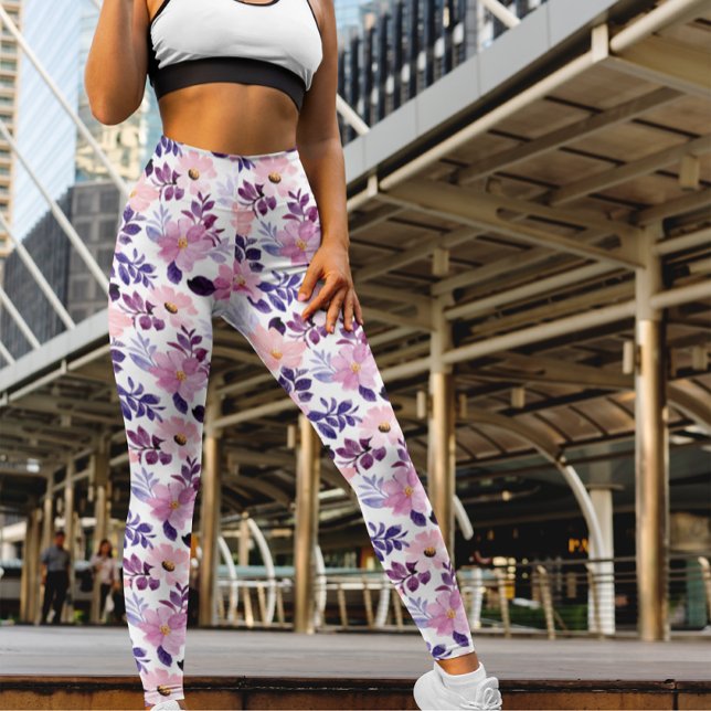 Romantische Farbe Rosa Roses Floral Boho Leggings (Von Creator hochgeladen)