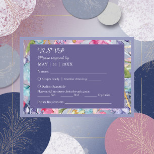 romantische farbenfrohe Wildblume Hochzeit RSVP Karte