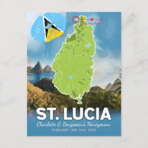 Romantische Flitterwochen Karibik St. Lucia Karte