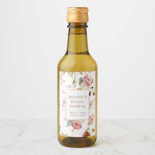 Romantische Flora Mini Weinflaschen Etiketten